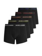 Jack & Jones Jacblack Friday 5 Pack Cotton Stretch Trunks - Black Multi