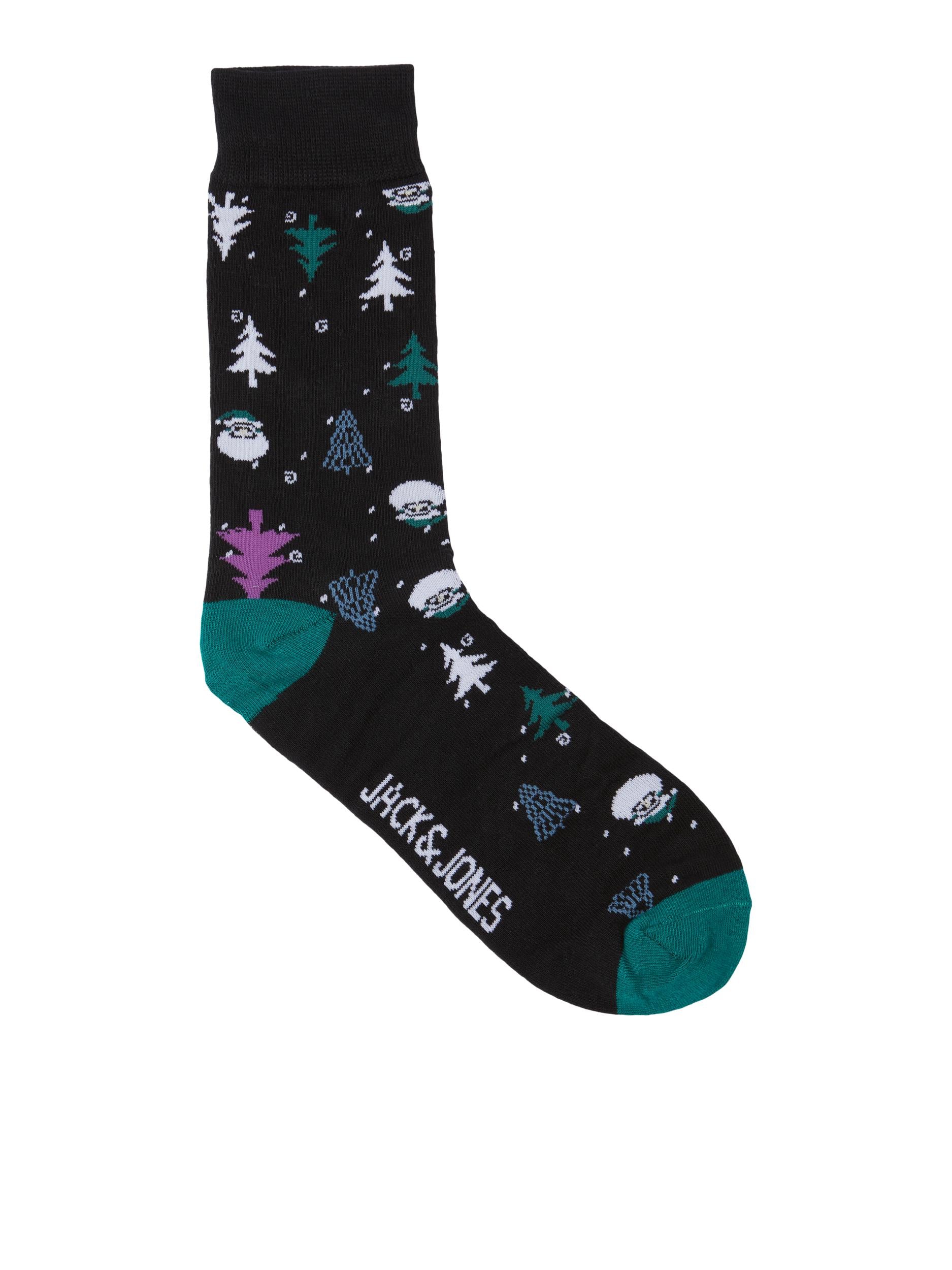 Jack & Jones JACXMAS TREE Socks Christmas/ Xmas Giftbox 3 Pack - Navy/Black