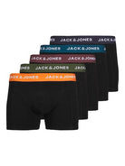 Jack & Jones Jacoliver 5 Pack Cotton Stretch Trunks - Black Multi