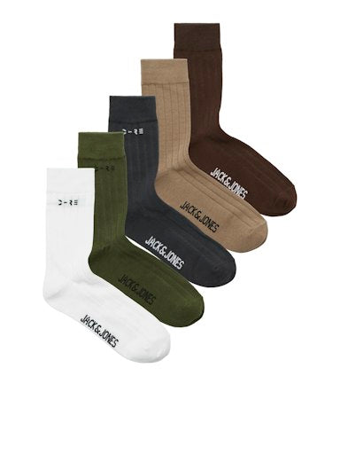 Jack & Jones 5 Pack Jaccore Sport Socks - One Size (7-11) Multi