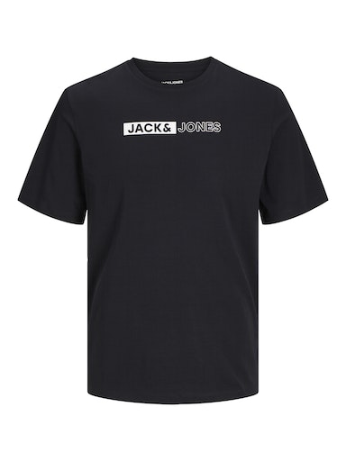 Jack & Jones 3 Pack JJECORP Crew Neck T-Shirts - White/Navy/Black (Logo Tee Play)