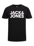 Jack & Jones 3 Pack JJECORP Crew Neck T-Shirts - White/Navy/Black Big Logo