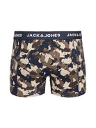 Jack & Jones 3 Pack Jaccamflage Trunks - Navy Blazer/Camo/Green