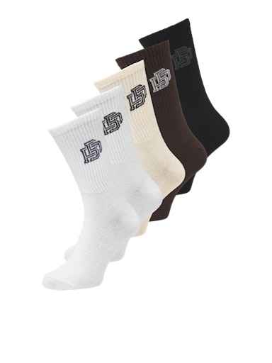 Jack & Jones 5 Pack Jacbrady Tennis Sports Socks - Multi ( 7-11 )