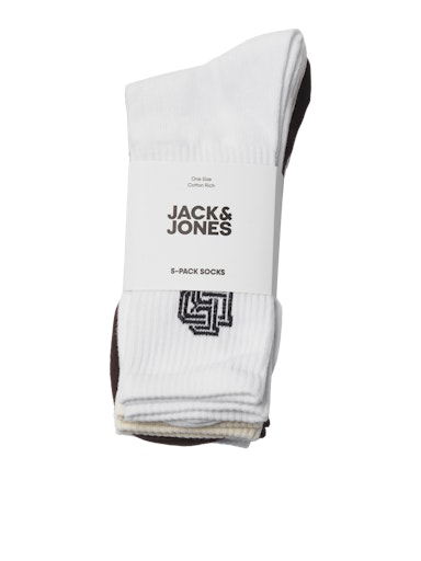 Jack & Jones 5 Pack Jacbrady Tennis Sports Socks - Multi ( 7-11 )