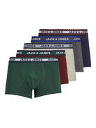 Jack & Jones Jacoliver 5 Pack Cotton Stretch Trunks - Multi