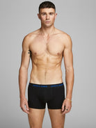 Jack & Jones Jacbasic 7 Pack Cotton Stretch Boxer Shorts / Trunks - Black