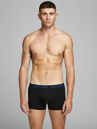 Jack & Jones Jacbasic 7 Pack Cotton Stretch Boxer Shorts / Trunks - Black