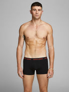 Jack & Jones Jacbasic 7 Pack Cotton Stretch Boxer Shorts / Trunks - Black