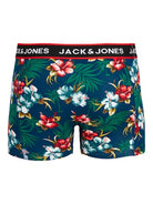 Jack & Jones Jacflower Trunks 3 Pack Cotton Stretch Boxers - Multi Print