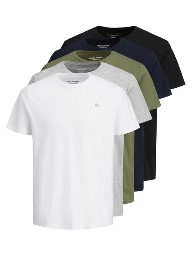 Jack & Jones 5 Pack JORJXJ Crew Neck T-Shirts