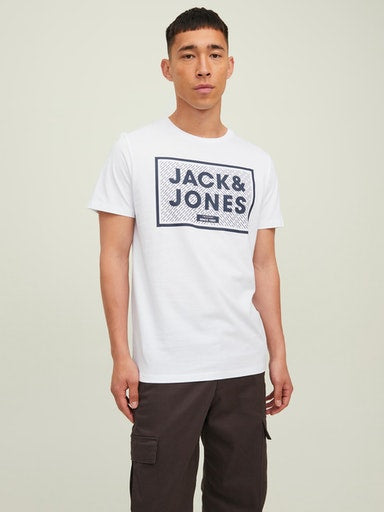 Jack & Jones 3 Pack Logo Crew Neck T-Shirts - NavyBlazer/White/Black