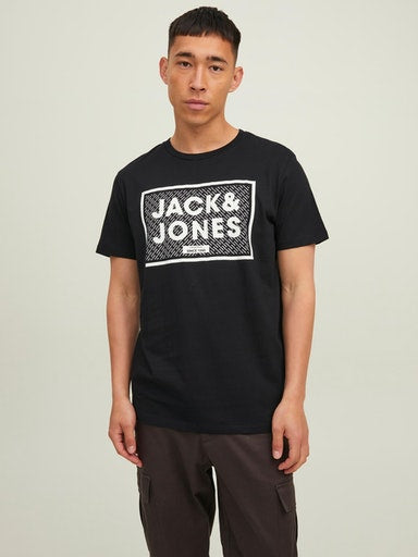 Jack & Jones 3 Pack Logo Crew Neck T-Shirts - NavyBlazer/White/Black