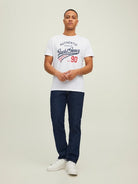 Jack & Jones 3 Pack JJETHAN Crew Neck T-Shirts - White/Blue/Black