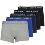 Jack & Jones Jacbasic 5 Pack Cotton Stretch Trunks - Blue / Grey / Black