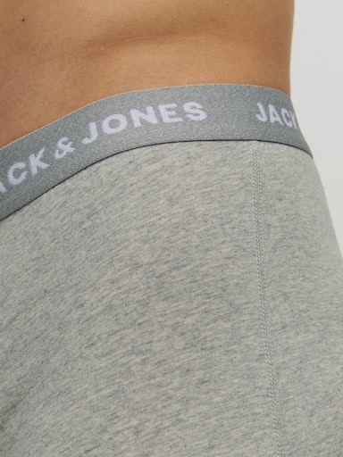 Jack & Jones Jacbasic 5 Pack Cotton Stretch Trunks - Blue / Grey / Black