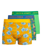 Jack & Jones 3 Pack Jachawaii Trunks - Palace Blue / Irish Green