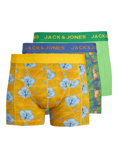 Jack & Jones 3 Pack Jachawaii Trunks - Palace Blue / Irish Green