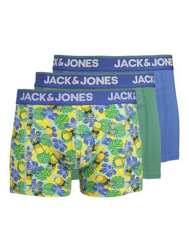 Jack & Jones 3 Pack Jacpineapple Skull Trunks - Palace Blue