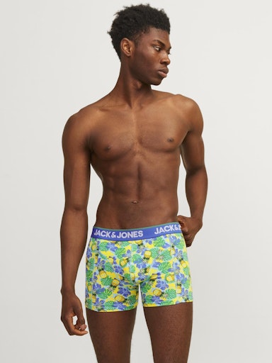 Jack & Jones 3 Pack Jacpineapple Skull Trunks - Palace Blue