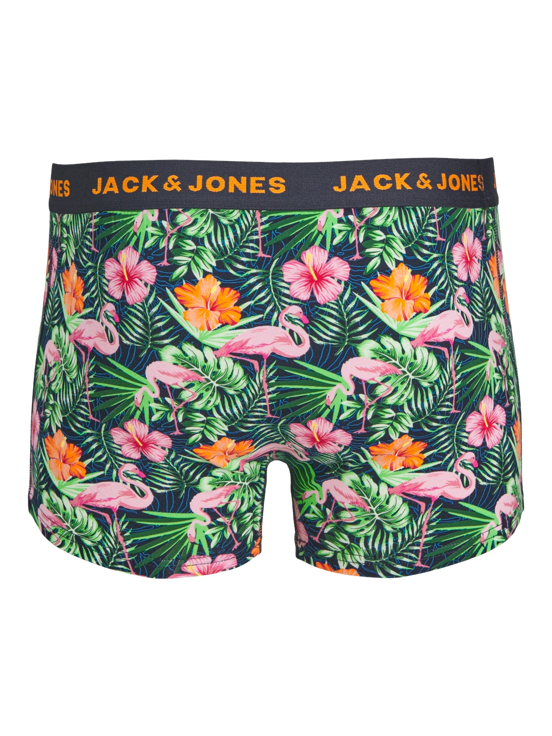 Jack & Jones Jacpink Flamingo Trunks 5 Pack Cotton Stretch Boxers - Navy Blazer, Print