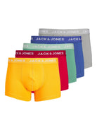 Jack & Jones Jaclarry 5 Pack Cotton Stretch Trunks - Tango Red