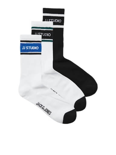 Jack & Jones 3 Pack Jachugh Tennis Sports Socks - Multi ( 7-11 )