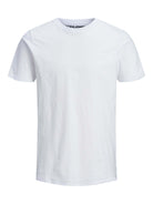 Jack & Jones 2 Pack JJEORGANIC Crew Neck T-Shirts - White/Navy Stripes