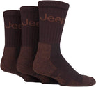 Jeep JM273 Luxury Mens 3 Pack Terrain Socks for Hiking Boots - Brown Earth