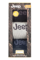 Jeep Mens 3 Pair Luxury Terrain Boot Socks Gift Box - Black/Grey/Navy