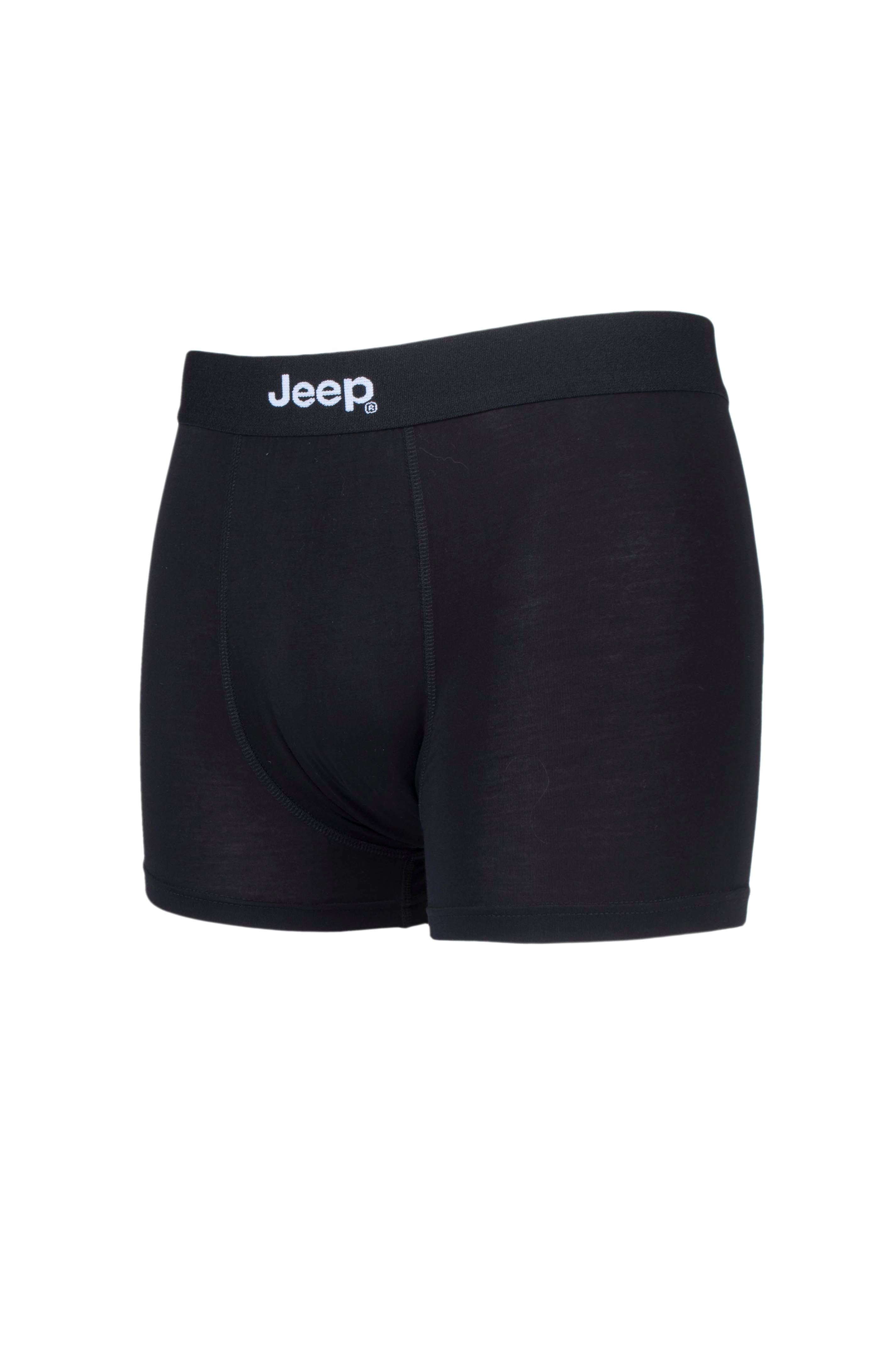 Jeep 2 Pack Men's Plain & Fine Stripes Fitted Bamboo Trunks