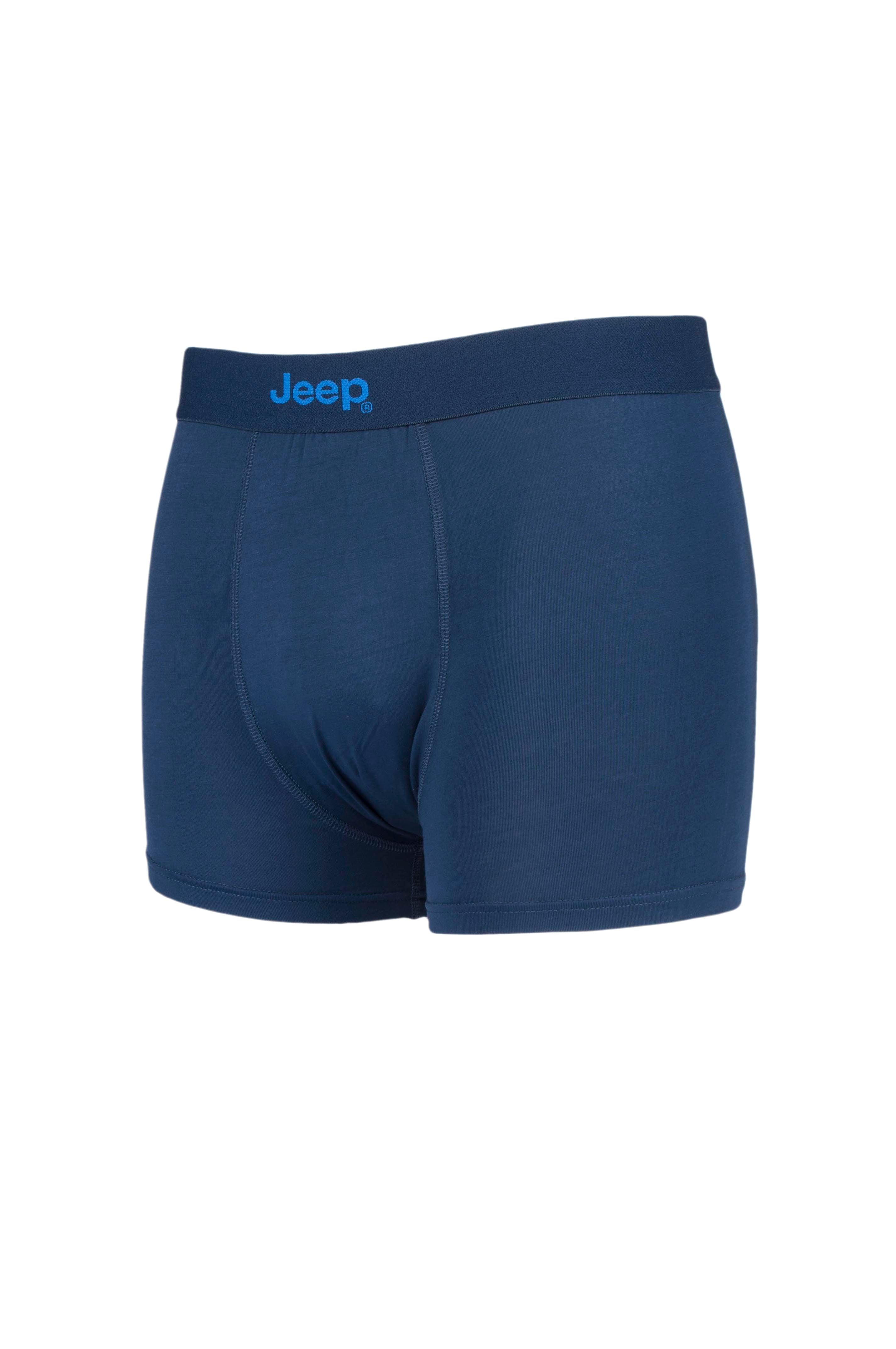 Jeep 2 Pack Men's Plain & Fine Stripes Fitted Bamboo Trunks