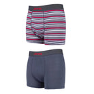 Jeep 2 Pack Men's Plain & Fine Stripes Fitted Bamboo Trunks