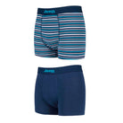 Jeep 2 Pack Men's Plain & Fine Stripes Fitted Bamboo Trunks