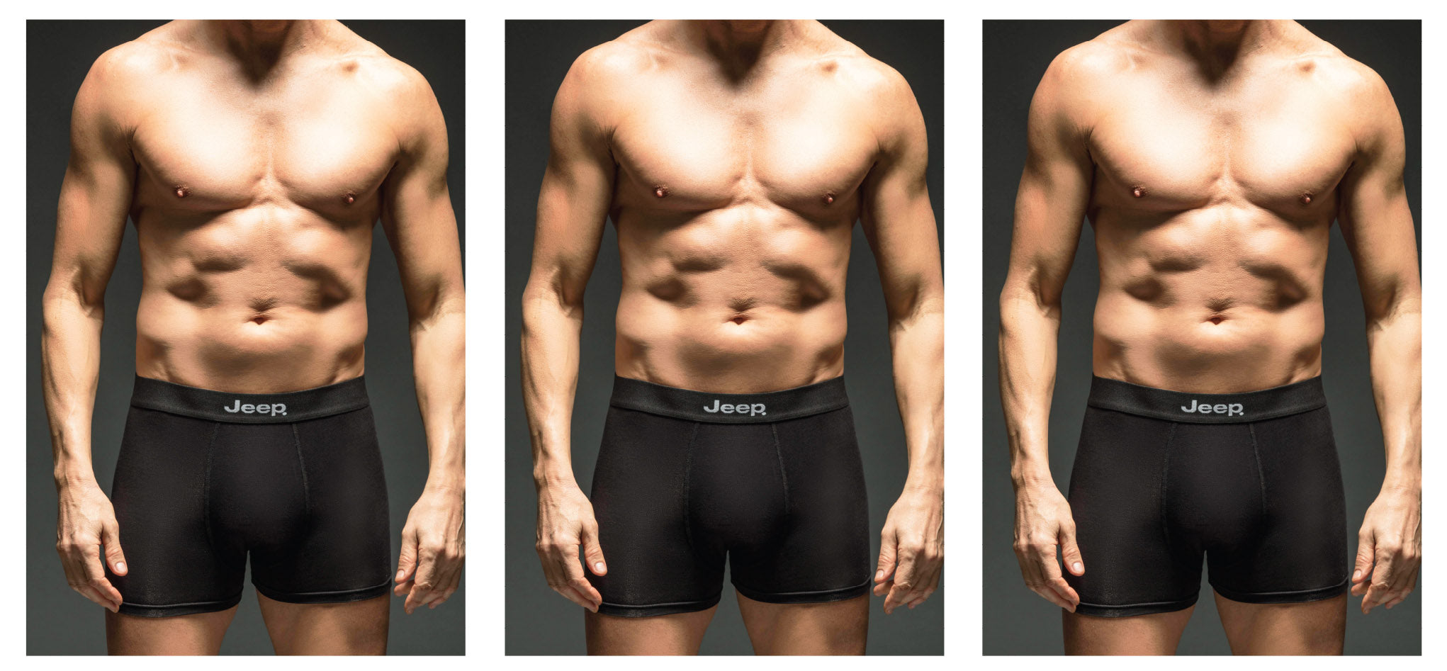 Jeep 3 Pack Mens Soft Natural Bamboo Comfortable Fitted Trunks - Black