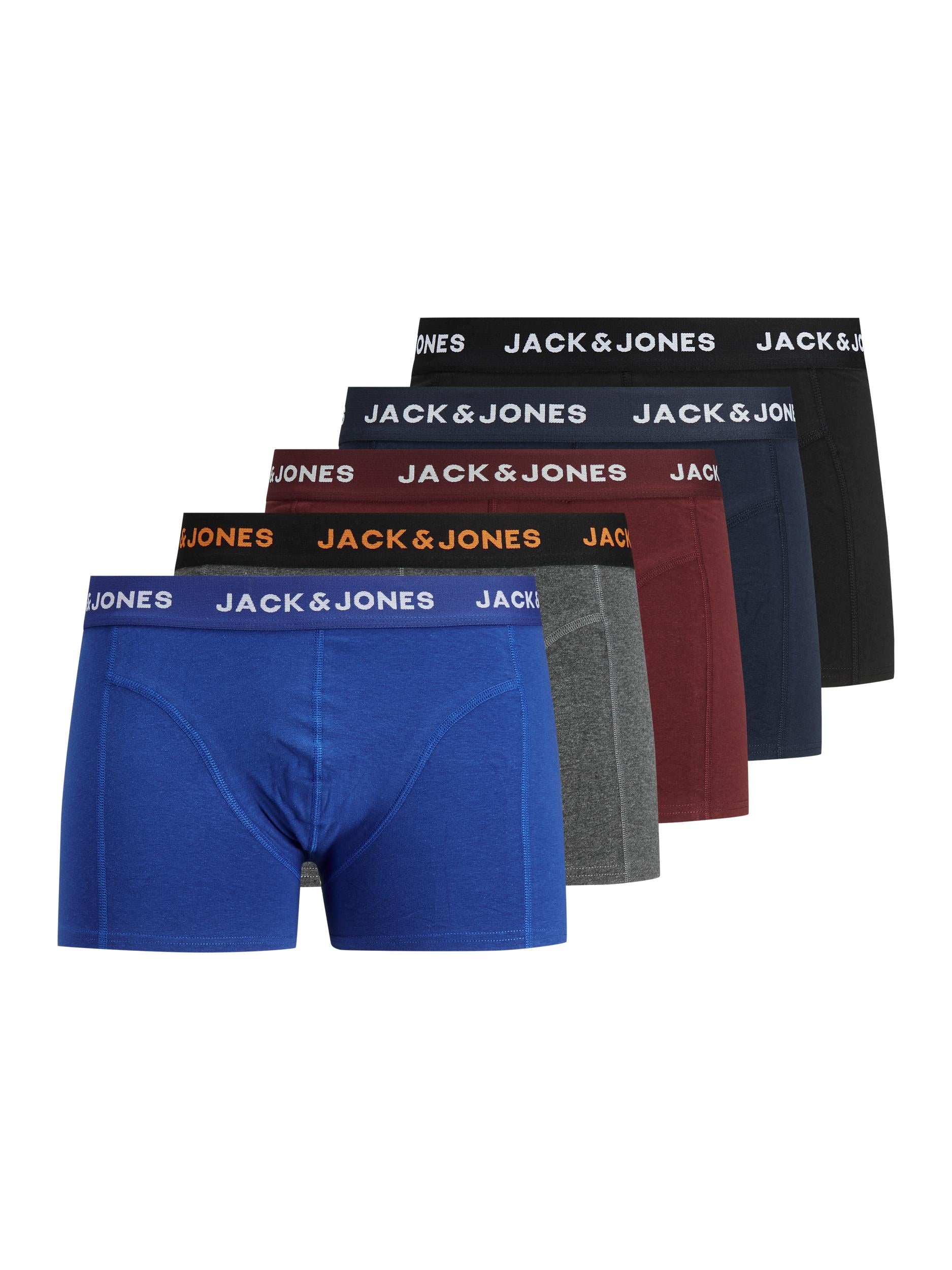 Jack & Jones Jacblack Friday 5 Pack Cotton Stretch Trunks - Multicolor Surf The web