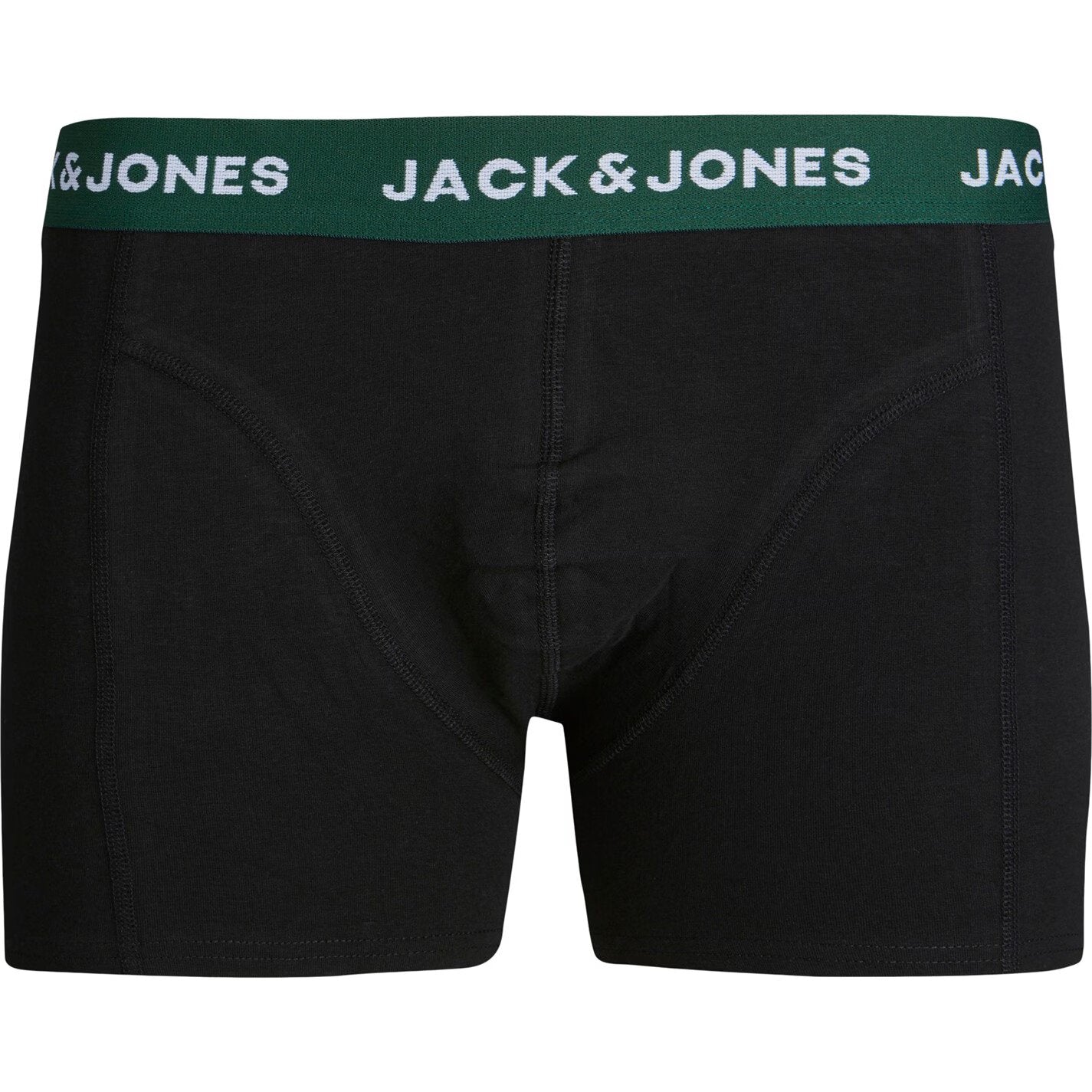 Jack & Jones Cotton Stretch Jacclor Junior Trunks 3 Pack - Black with color waistband