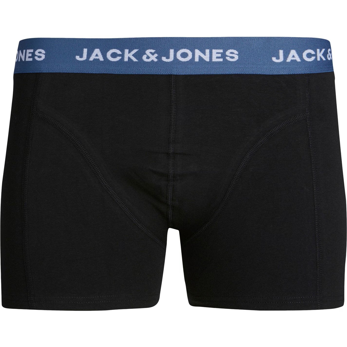 Jack & Jones Cotton Stretch Jacclor Junior Trunks 3 Pack - Black with color waistband