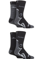 Jeep Mens 4 Pack Performance Technical Boot Socks - Black