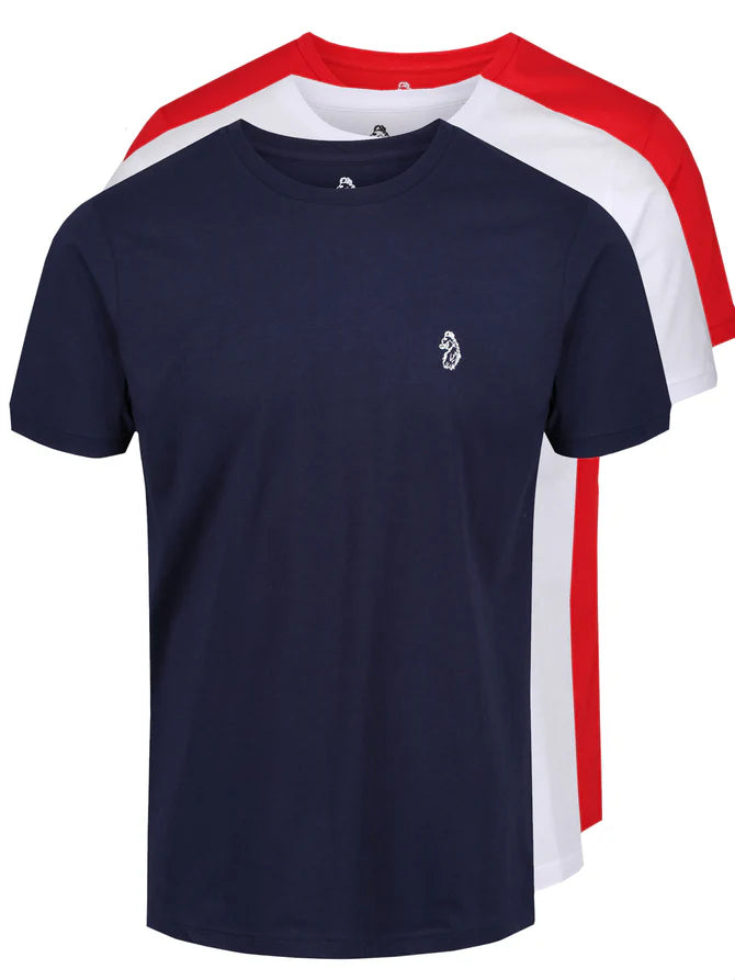 LUKE 1977 Johnys 3 Pack T-Shirt, Red/White/Navy