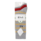 Pringle 3 Pair Bamboo Jacquard Socks - Light Grey with Zigzag Stripes