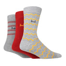 Pringle 3 Pair Bamboo Jacquard Socks - Light Grey with Zigzag Stripes