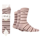 Pringle 3 Pair Men's Bamboo Rib Leisure Socks - Beige/Brown Stripes