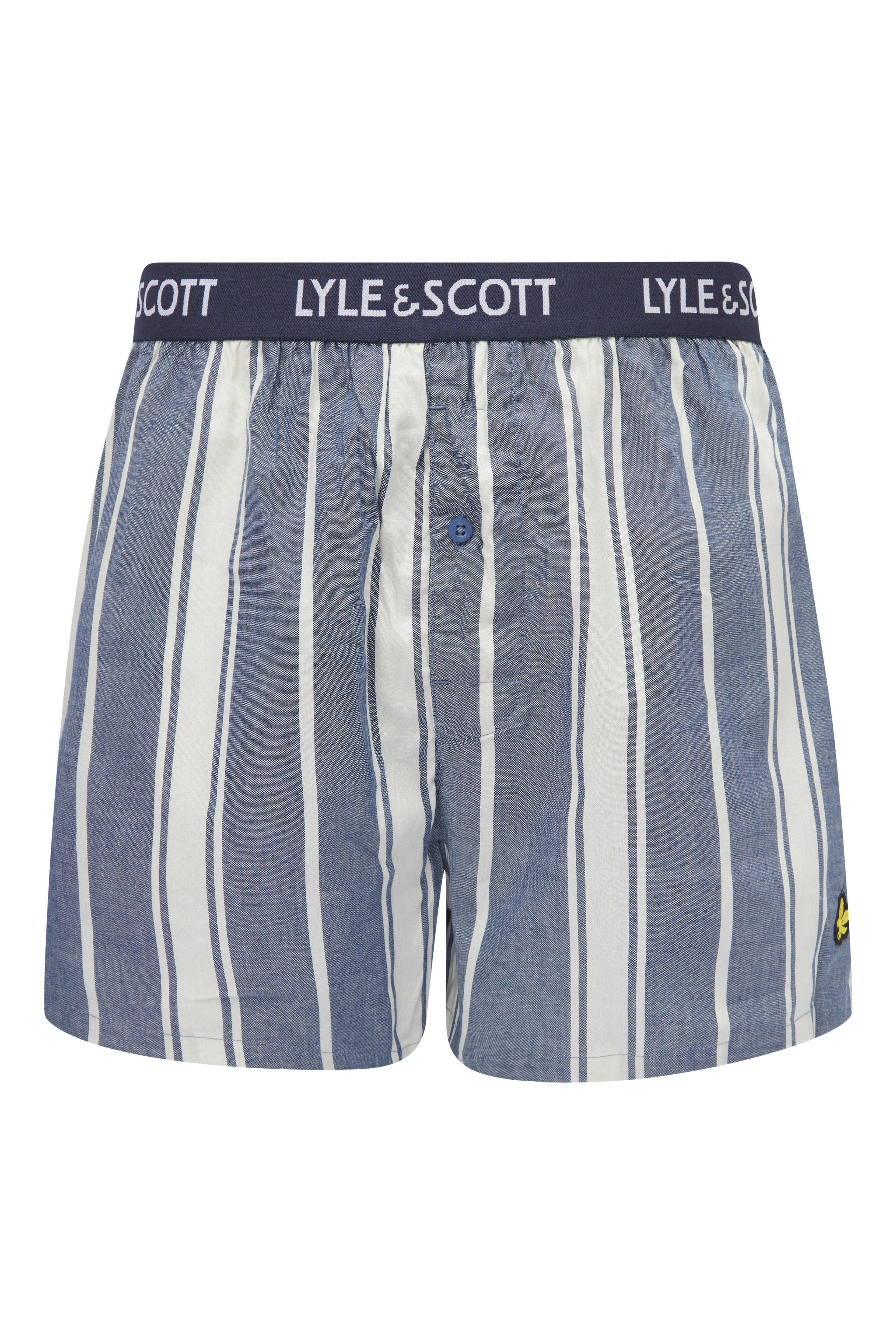 Lyle & Scott 3 Pack Men's Lenny Woven Boxers - White Stripe/Peacoat/Blue Gingham