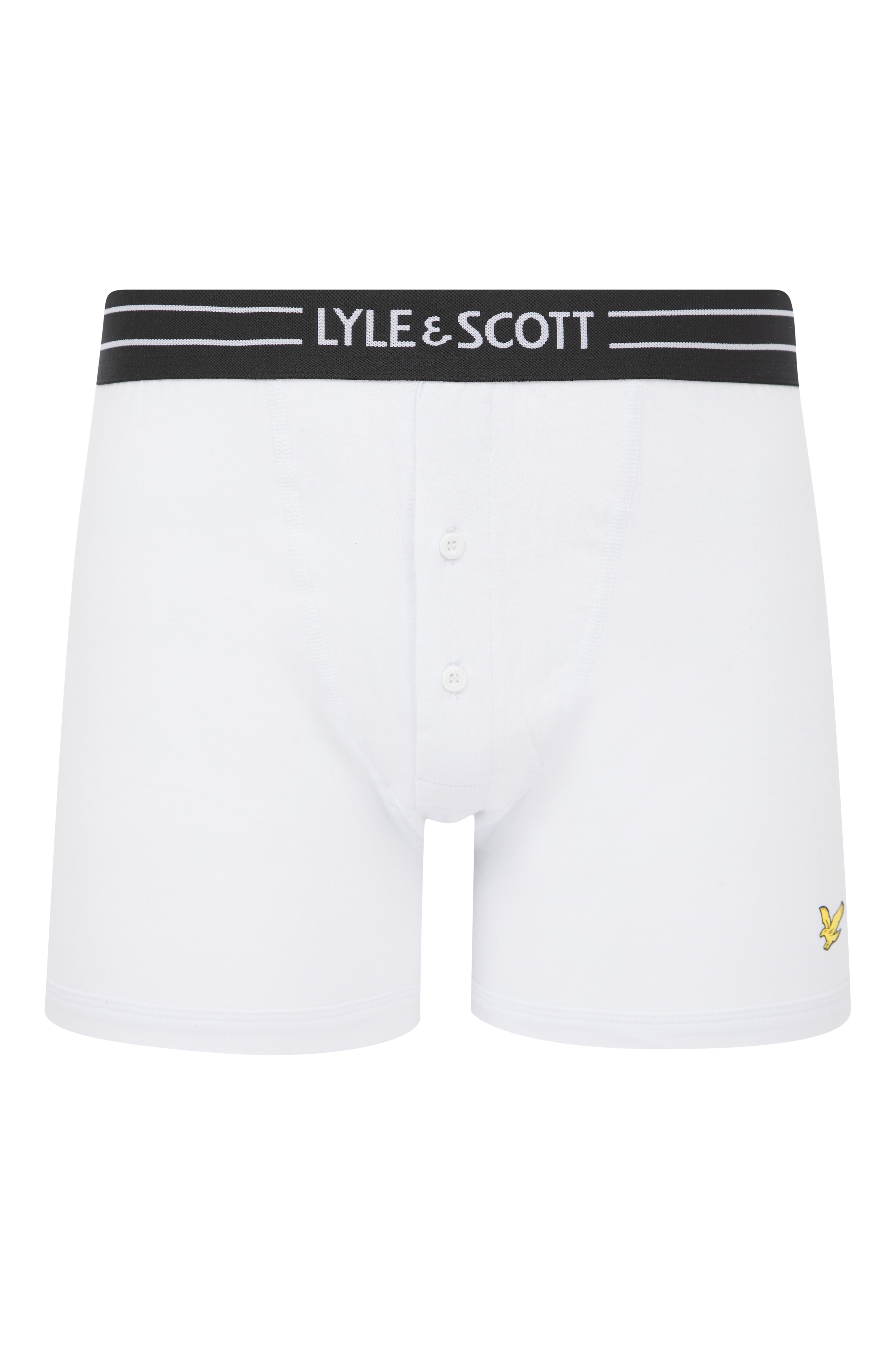 Lyle & Scott 3 Pack Lewis Men's Button Fly Boxer Trunks - White/Peacoat/Grey Marl