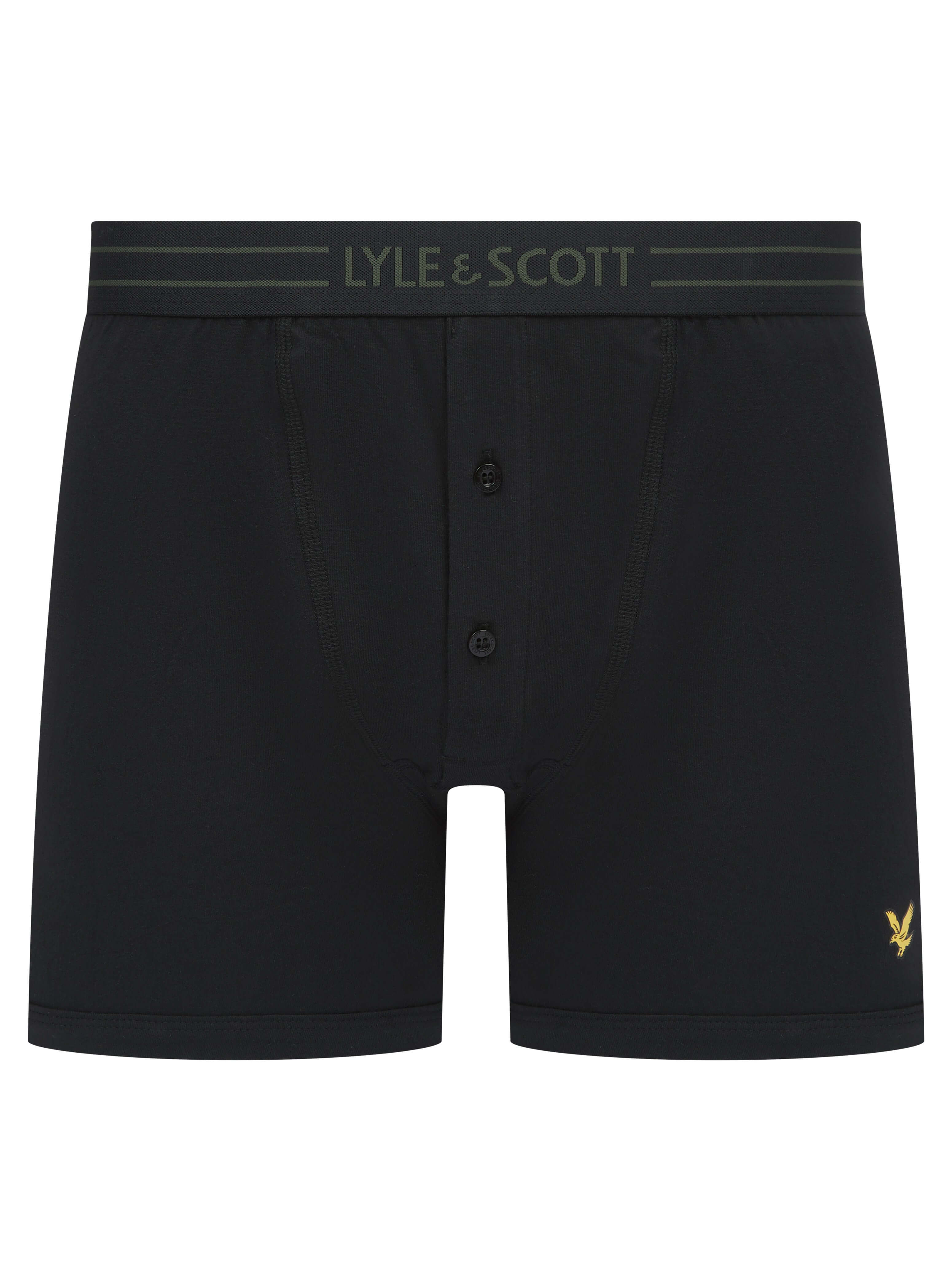 Lyle & Scott 3 Pack Lewis Men's Button Fly Boxer Briefs - Black Multi