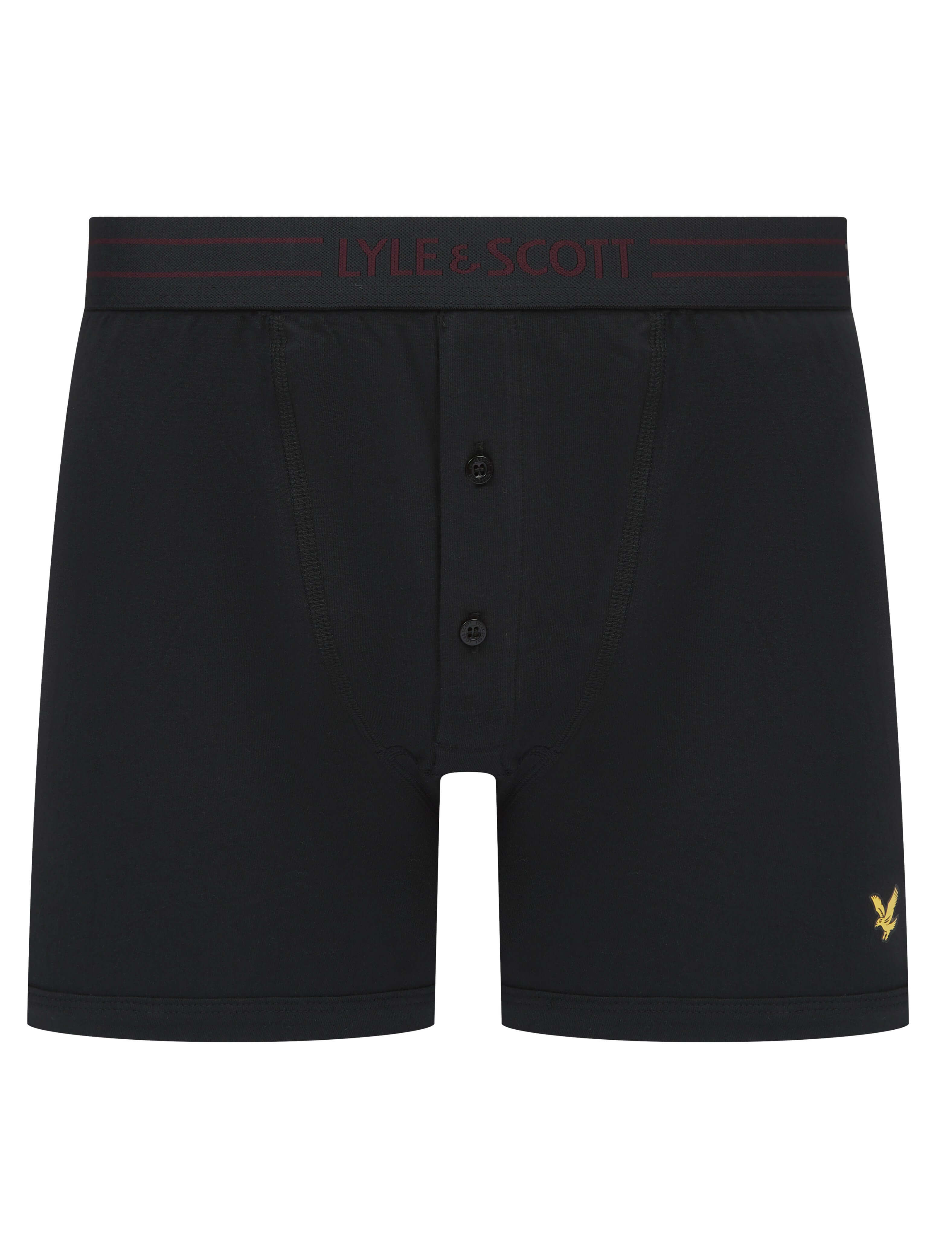 Lyle & Scott 3 Pack Lewis Men's Button Fly Boxer Briefs - Black Multi