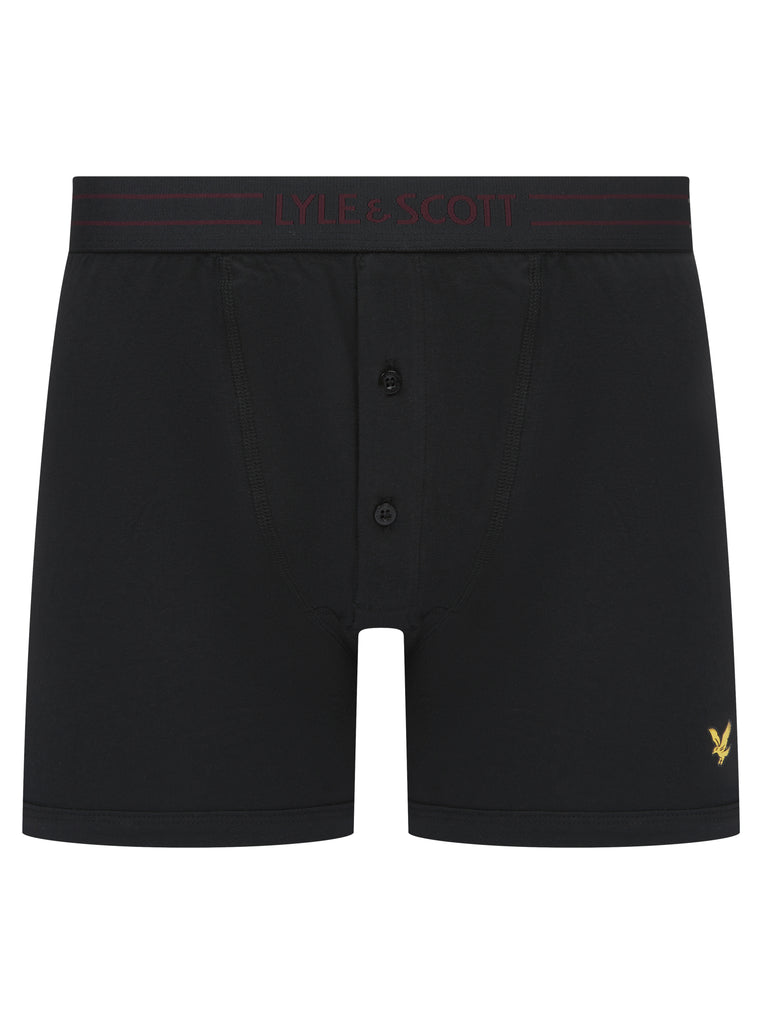 Lyle & Scott 3 Pack Lewis Men's Button Fly Boxer Briefs - Black Multi