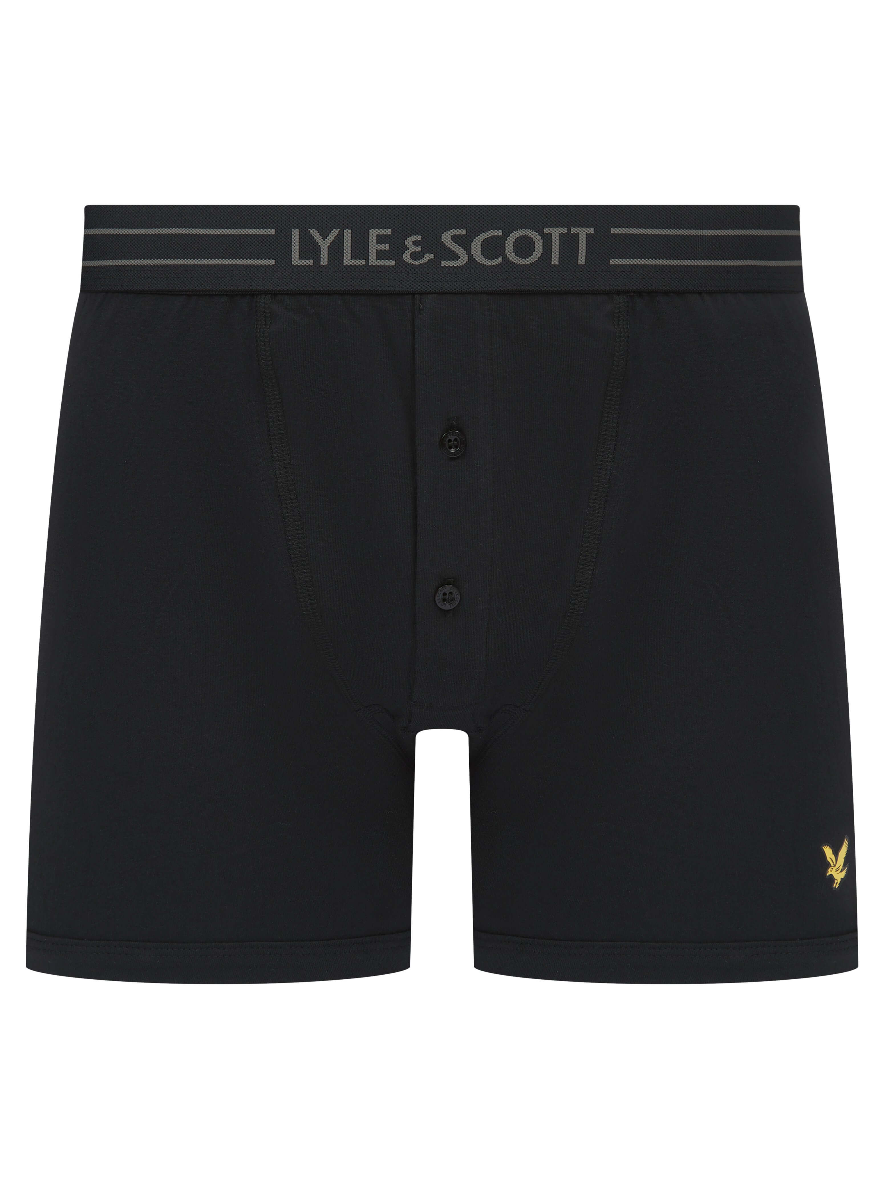 Lyle & Scott 3 Pack Lewis Men's Button Fly Boxer Briefs - Black Multi