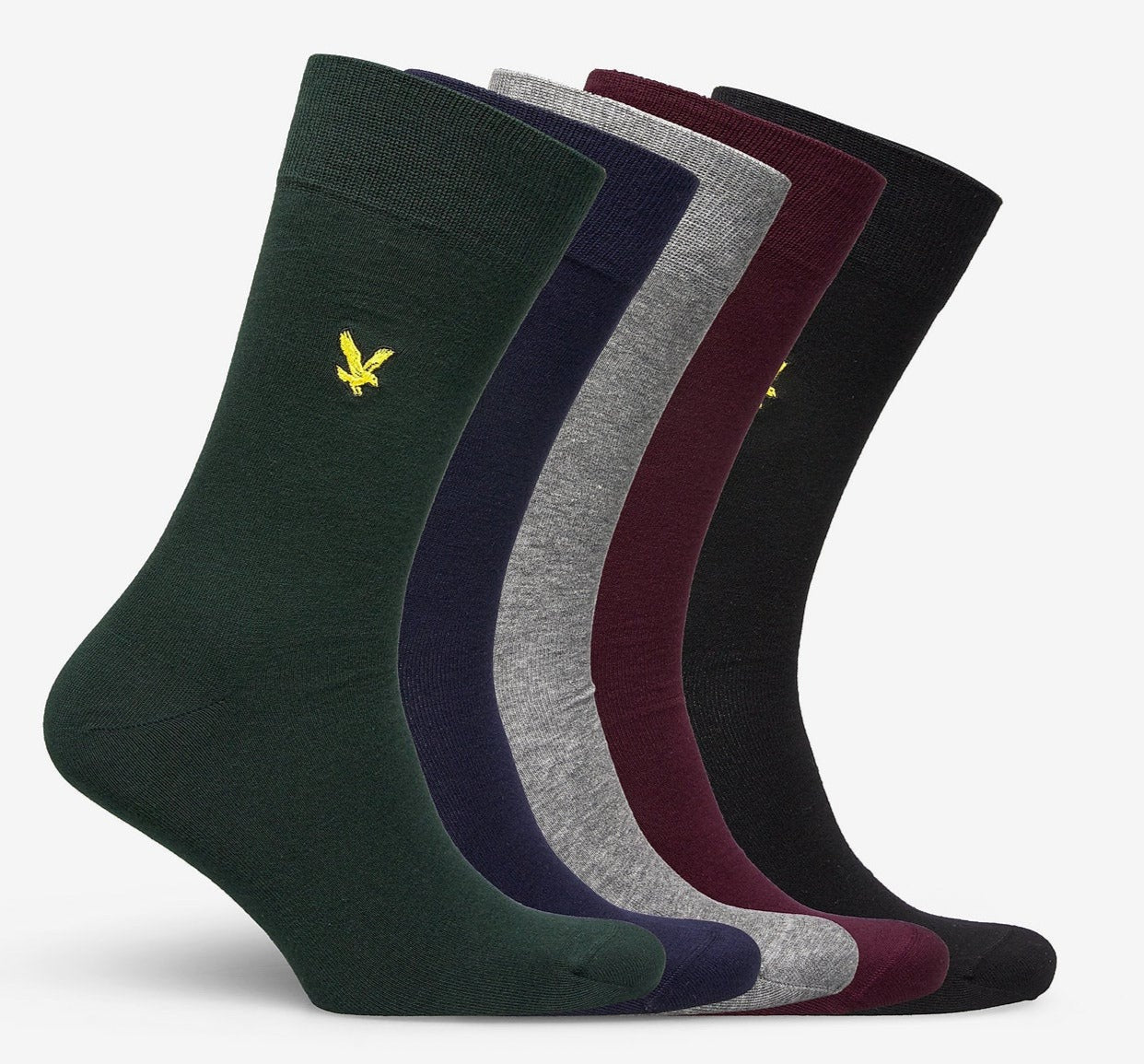 Lyle & Scott 5 Pack Dress Socks - Black/Pine/Peacoat/Grey/Wine Tasting